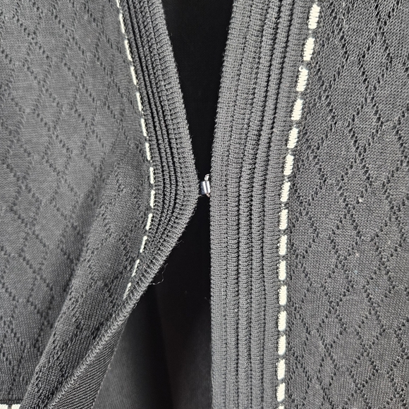 Ming Wang Duster Long Cardigan Black Career Designer Sweater Womens XL - Picture 9 of 10